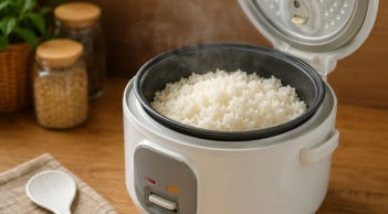Nấu cơm điện: Khi nút Cook chuyển sang Warm, bao lâu nên mở nồi?