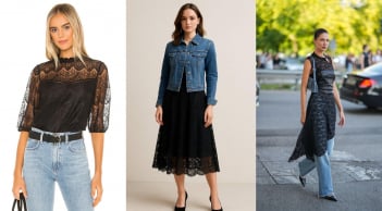 Phụ nữ 35+ muốn mặc nữ tính mà không sến: 4 cách phối ren với denim cực sang