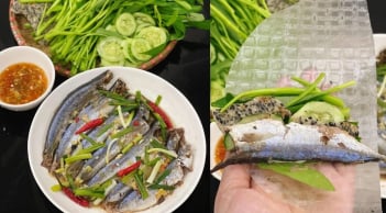 Cách làm món cá nục hấp cuốn bánh tráng rau muống Đà Nẵng, vị đậm đà, không tanh