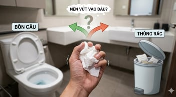 Giấy vệ sinh dùng xong nên vứt vào bồn cầu hay thùng rác?