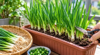 Trồng hành trong chậu cực dễ: Tận dụng gốc hành bỏ đi, vài tuần là có hành xanh ăn quanh năm