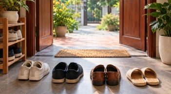 Người xưa kiêng để giày dép quay mũi thẳng vào cửa nhà, vì sao?