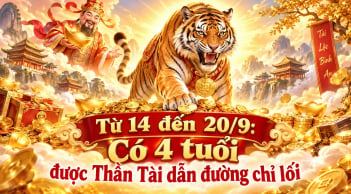 Từ 14 đến 20/9: Có 4 tuổi được Thần Tài dẫn đường chỉ lối