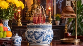 Vì sao phong thủy kiêng cắm chân hương vòng vào bát hương tại nhà?