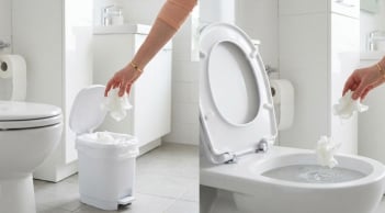 Hỏi: Nên bỏ giấy vệ sinh vào bồn cầu hay thùng rác?