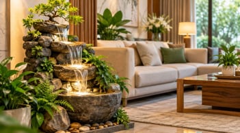 Vì sao nhiều gia đình thích đặt thác nước nhỏ trong phòng khách?