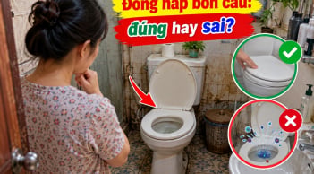 Đóng nắp bồn cầu ngay sau khi đi vệ sinh, đúng hay sai?