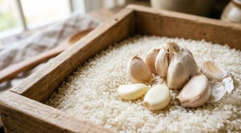 Vì sao nên để vài nhánh tỏi trong thùng gạo?