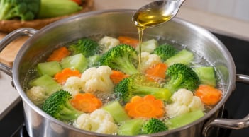 Vì sao nhiều người cho vài giọt dầu ăn vào nồi luộc rau củ?