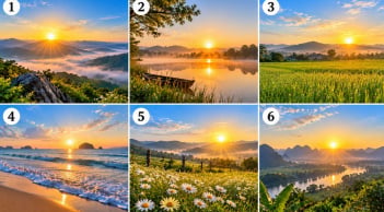 Khung cảnh bình minh nào đã thu hút bạn?