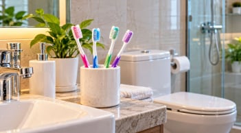 Có nên để bàn chải đánh răng trong nhà tắm?