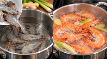Luộc tôm nên cho vào từ nước lạnh hay nước sôi?