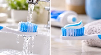Có nên làm ướt bàn chải trước khi cho kem đánh răng?