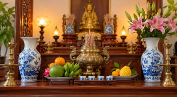 Vì sao không nên để bình hoa trống trên ban thờ?