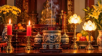 Trên ban thờ nên dùng nến hay đèn điện? Nhà đã đặt sẽn đèn điện thờ thì có cần nến không?