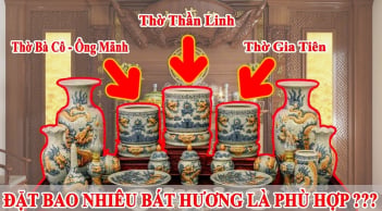 Vị trí đặt 3 bát hương trên bàn thờ chuẩn nhất