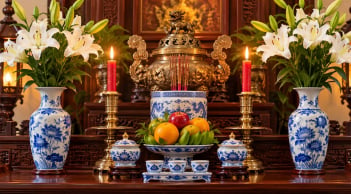 Vì sao ban thờ thường đặt 2 bình hoa, 2 cây nến nhưng không được dùng 2 chén nước?