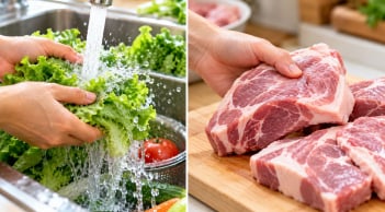Tại sao nên rửa rau dưới vòi nước chảy, còn thịt lại không nên dùng cách này?