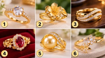 Chọn 1 chiếc nhẫn vàng mà bạn ấn tượng nhất để xem khả năng tài chính về sau