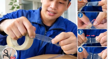 Mẹo dùng 2 ngón tay cắt băng dính nhanh hơn dùng kéo