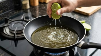 Tại sao khi chiên rán, nên cho vài giọt nước cốt chanh vào chảo dầu?