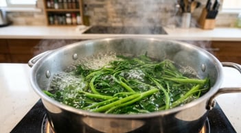 Luộc rau đậy vung hay mở vung?