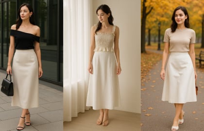 Chân váy trung tính – item “sang xịn mịn” diện đâu cũng đẹp