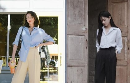 3 cách mix sơ mi với quần ống rộng được chị em mặc đẹp áp dụng thường xuyên
