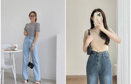 4 mẹo làm mới quần jeans ống rộng giúp nàng ghi điểm phong cách