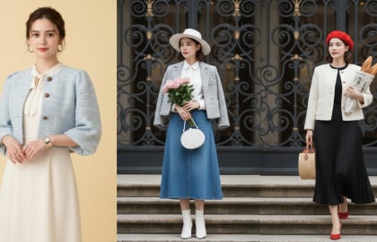 Áo khoác ngắn phối váy dài: Thanh lịch, tôn dáng, mặc đẹp cả mùa đông