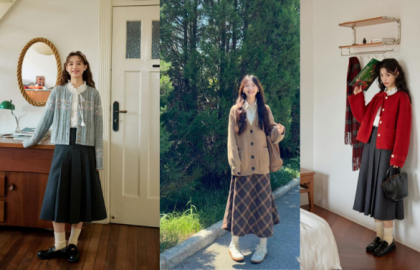 Công thức phối áo cardigan và chân váy midi giúp phong cách thêm thanh lịch