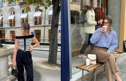 4 kiểu áo phụ nữ Pháp thường diện cùng quần ống suông để giữ vẻ thanh lịch