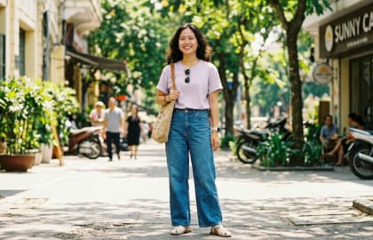 Không cần mix cầu kỳ: Áo thun và jeans vẫn giúp bạn trẻ trung, nổi bật