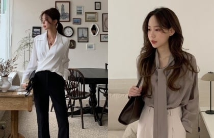 Học hỏi công thức này chị em mặc áo blouse đi làm lúc nào cũng thanh lịch và sang hơn