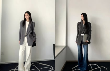 Màu xám lên ngôi trong xu hướng officecore, mang đến vẻ thanh lịch và quyền lực cho phụ nữ hiện đại