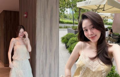 Mang thai tháng thứ 7, Á hậu Tường San vẫn ghi điểm với phong cách thời trang thanh lịch và cuốn hút