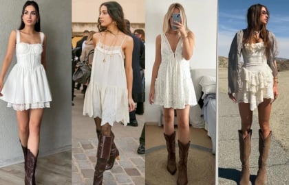 Váy ren trắng và boots cao bồi: Công thức thời trang giúp loạt ảnh du lịch mùa hè thêm cuốn hút