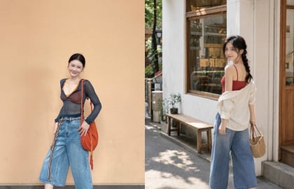 Quần jeans lửng ống rộng được yêu thích nhờ tôn dáng, mát mẻ và dễ phối đồ