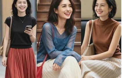 Phụ nữ ngoài 50 tuổi mặc gì mùa hè? 3 kiểu chân váy kết hợp áo đơn giản giúp vẻ ngoài thanh lịch hơn