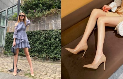 Đôi giày cao gót màu nude được giới mộ điệu yêu thích vì khả năng tôn dáng và dễ phối đồ