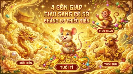 4 con giáp Giàu Sang có số, chẳng lo thiếu Tiền