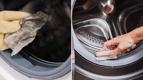 Gioăng cao su máy giặt bị mốc, dùng thứ này thoa lên bề mặt, bẩn mấy cũng sạch