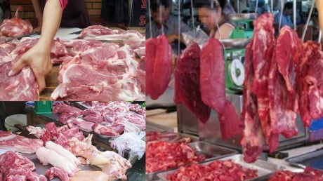 Vì sao ngoài chợ người bán thường treo thịt bò lên cao, còn thịt lợn lại để trên bàn?