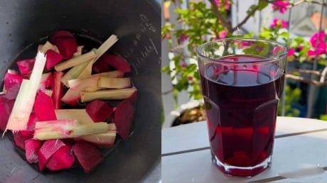 Cách uống nước mía nấu củ dền bổ máu, giúp da hồng hào