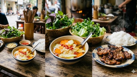 Tại sao hàng bún chả thường đặt sẵn đu đủ xanh trong bát nước chấm?