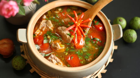 Cách nấu canh sấu sườn non ngon