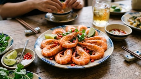 Luộc tôm cứ cho thứ này vào, tôm đỏ au, chắc thịt, không tanh