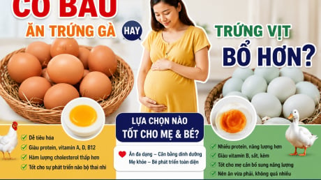 Có bầu ăn trứng gà hay trứng vịt bổ hơn?