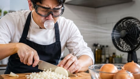 Vì sao nhiều đầu bếp lại nhai kẹo cao su khi thái hành?