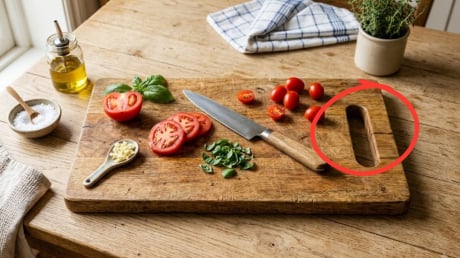 Khe hở trên mặt thớt không chỉ để treo: Có công dụng bất ngờ ít người biết